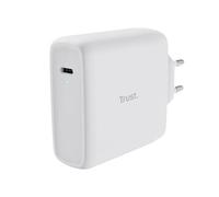 Trust Maxo Cargador USB-C de 100W, 75% de Material Reciclado, Cargador Rápido con Cable USB-C de 2m, Adaptador de Corriente para iPhone, iPad, Samsung Galaxy, Steam Deck, Tablets, Blanco