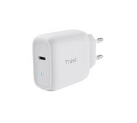 Trust Maxo Cargador USB-C de 45W, 75% de Material Reciclado, Cargador Rápido con Cable USB-C de 2m, Adaptador de Corriente para iPhone, Samsung Galaxy, Steam Deck, Smartphones, Tablets - Blanco