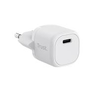 Trust Maxo Cargador USB C Carga Rápida 20W PD, Adaptador de Corriente sin Cable, Cargador de Pared, Enchufe USB-C para iPhone 14/14 Pro Max, iPad, Samsung Galaxy S23 S22 S21, Xiaomi - Blanco