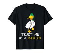 Trust me I Am a Ducktor Patito Doctor Camiseta gráfica económica, Hombre, Negro, L