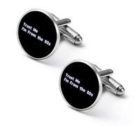 Trust Me I Am From The 80s - Gemelos personalizados para hombre, clásicos, negocios, boda, camisa, gemelos, regalos, 0.7 pulgadas y 0.8 pulgadas, Estilo:, 2.0cm