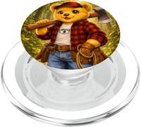 Trust Me I’m a Lumberjack, Cute Funny Teddy Bear Forest PopSockets PopGrip para MagSafe