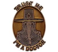 Trust Me I'm a Doctor Plague Doctor Death Bird Beak Mask Hat Robe Scythe Disease Skeleton Skull Medicine Medical Hospital Goth Victorian 4.6 cm Enamel Pin Badge, 1.8 Inches, Esmalte, Esmalte