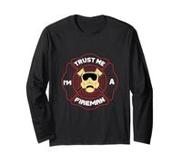 Trust Me I'm A Fireman Best Fireman Gift Proud Fire Rescue Manga Larga