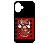 Trust Me I'm a Lumberjack Red Checked Pattern Design Graphic Carcasa para iPhone 16