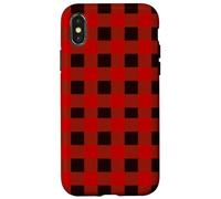Trust Me I'm a Lumberjack Red Checked Pattern Design Graphic Carcasa para iPhone X/XS