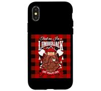 Trust Me I'm a Lumberjack Red Checked Pattern Design Graphic Carcasa para iPhone X/XS