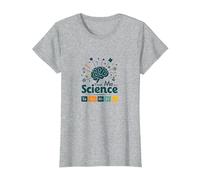 Trust Me I'm A Science Teacher Tabla periódica Humor Camiseta, Mujer, Gris Jaspeado, L