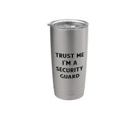 Trust Me I'm A Security Guard Funny Slogan Cita Diciendo Broma Vaso térmico de acero inoxidable de doble pared
