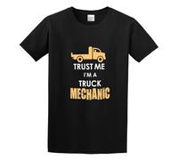 Trust Me I'm A Truck Mechanic Unisex 100% Cotton Short-Sleeve T-Shirts Black XXXL