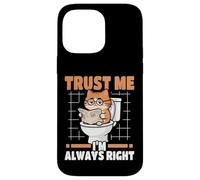 Trust Me I'm Always Right Nerd Cat On Toilet Carcasa para iPhone 14 Pro MAX