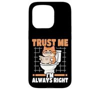 Trust Me I'm Always Right Nerd Cat On Toilet Carcasa para iPhone 15 Pro