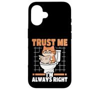Trust Me I'm Always Right Nerd Cat On Toilet Carcasa para iPhone 16