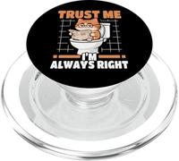 Trust Me I'm Always Right Nerd Cat On Toilet PopSockets PopGrip para MagSafe