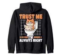 Trust Me I'm Always Right Nerd Cat On Toilet Sudadera con Capucha