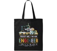 Trust Me I'm an Engineer - Bolsa de algodón ecológico natural con gráfico colorido de fabricación negra, Black, Talla única