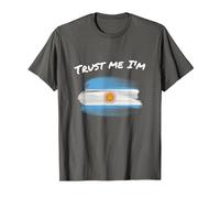 Trust Me I'm Argentine - Bandera de Argentina Vintage Camiseta, Hombre, Asfalto, XXL