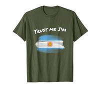 Trust Me I'm Argentine - Bandera de Argentina Vintage Camiseta, Hombre, Verde Oliva, M