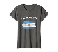 Trust Me I'm Argentine - Bandera de Argentina Vintage Camiseta, Mujer, Asfalto, L