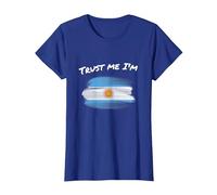 Trust Me I'm Argentine - Bandera de Argentina Vintage Camiseta, Mujer, Azul Real, XS