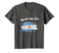 Trust Me I'm Argentine - Bandera de Argentina Vintage Camiseta, Niños, Asfalto, 4 años