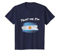 Trust Me I'm Argentine - Bandera de Argentina Vintage Camiseta, Niños, Azul Marino, 8 años