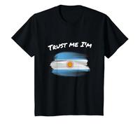 Trust Me I'm Argentine - Bandera de Argentina Vintage Camiseta, Niños, Negro, 12 años