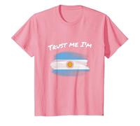 Trust Me I'm Argentine - Bandera de Argentina Vintage Camiseta, Niños, Rosado, 4 años