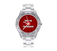 Trust Me I'm Canadian - Reloj analógico de cuarzo para hombre, correa de reloj de acero inoxidable, reloj de pulsera de negocios