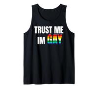 Trust Me I'm Gay Pride Statement Design Bold LGBTQ Ally Love Camiseta sin Mangas