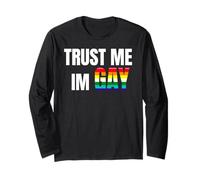 Trust Me I'm Gay Pride Statement Design Bold LGBTQ Ally Love Manga Larga