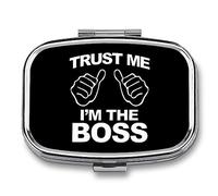 Trust Me I'm The Boss Pastillero portátil para organizar pastillas de viaje, pastilleros para bolsillo