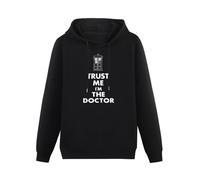 Trust Me I'M The Doctor Dr Police Telephone Box Who Fan - Sudadera con capucha unisex de manga larga para hombre, con bolsillo, color negro, Negro, L
