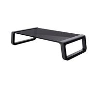 Trust Monta Soporte Monitor Escritorio 41 x 22 x 10 cm, Elevador Monitor de Cristal Templado, Alzador Pantalla, Organizador de Mesa para Ordenador Portátil, Computadora, Mac, PC - Negro
