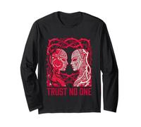Trust No One Máscara de Traidor Daga Oculta Linocut Manga Larga