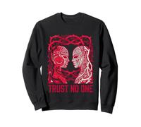 Trust No One Máscara de Traidor Daga Oculta Linocut Sudadera