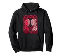 Trust No One Máscara de Traidor Daga Oculta Linocut Sudadera con Capucha