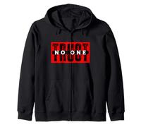 Trust No One Motivational Illustration Quotes Graphic Outfit Sudadera con Capucha
