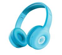 Trust Nouna Auriculares Inalambricos Bluetooth para Niñas 4-10 Años, Límite de Volumen (85dB), Cascos Plegables con Micrófono y Adhesivos, Batería de 15h, Headset para Switch, Tablet, Azul