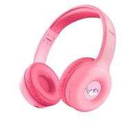 Trust Nouna Auriculares Inalambricos Bluetooth para Niñas 4-10 Años, Límite de Volumen (85dB), Cascos Plegables con Micrófono y Adhesivos, Batería de 15h, Headset para Switch, Tablet, Rosa