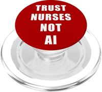 Trust Nurses Not AI - Support Staff Nurse (Red) PopSockets PopGrip para MagSafe