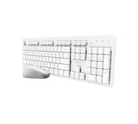 Trust ODY II - Juego de Teclado y ratón silencioso (disposición Alemana QWERTZ, Teclas Planas, ratón inalámbrico ambidiestro, 800-1600 dpi, a Prueba de Salpicaduras, Receptor USB, para PC, Ordenador