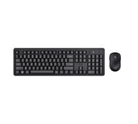 Trust ODY II - Pack de Teclado y ratón inalámbrico AZERTY Belga silencioso, Resistente a Salpicaduras, Teclas Planas flotantes, Receptor USB único, Set para PC portátil Windows Mac, Color Negro