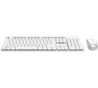 Trust ODY II - Pack de Teclado y ratón inalámbrico AZERTY francés silencioso, Teclas Planas flotantes, Receptor USB único, Resistente a Salpicaduras, Set para PC portátil Windows Mac, Color Blanco