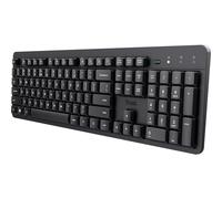 Trust ODY II Silencioso Teclado inalámbrico QWERTY US Formato, Flotantes Teclas de Perfil bajo, a Prueba de derrames, USB Micro Receptor 2.4GHz, Teclado inalámbrico de tamaño Completo para PC,