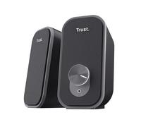 Trust Orada Altavoces 2.0 para PC 12W (6W RMS), Negro | Altavoz USB, Audio Jack 3,5 mm, Conexión para Auriculares, Frontal de Tela, Altavoces para PC Portátil Ordenador Mac