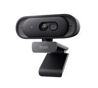 Trust Ovala Webcam 2K QHD con Micrófono, Reductor de Ruido, USB-C/USB-A, Filtro de Privacidad, 75° Ángulo de Visión, Enfoque Fijo 30 FPS, Web CAM para Ordenador Mac Windows Skype Zoom Teams, Negro