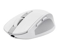Trust Ozaa Ratón Inalámbrico Bluetooth + 2.4GHz, Mouse Silencioso Compacto Multidispositivo, 60% Plástico Reciclado, Ratón Bluetooth Recargable PC Portátil Windows Android Mac - Blanco
