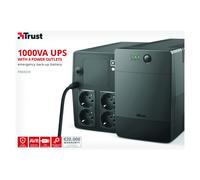 Trust - Paxxon sistema de alimentación ininterrumpida (UPS) 1 kVA 600 W 4 salidas AC