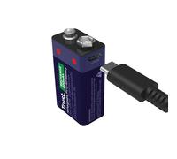 Trust Pila 9V recargable USB-C, puerto integrado, 4,44 Wh, para detector de humo